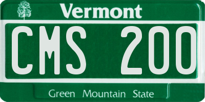 VT license plate CMS200