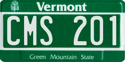 VT license plate CMS201