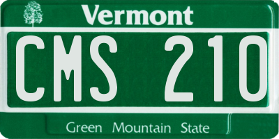 VT license plate CMS210