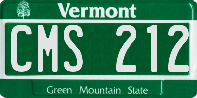 VT license plate CMS212
