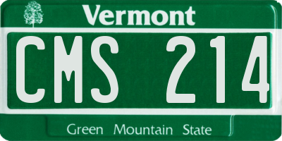 VT license plate CMS214