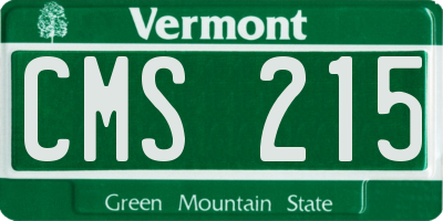 VT license plate CMS215