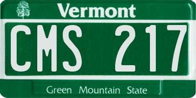 VT license plate CMS217