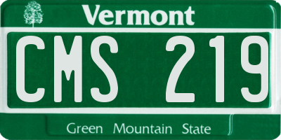 VT license plate CMS219