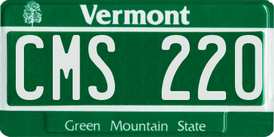 VT license plate CMS220