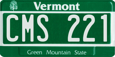 VT license plate CMS221