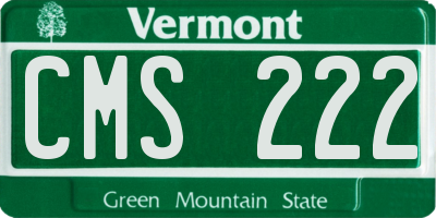 VT license plate CMS222