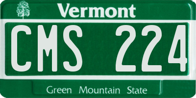 VT license plate CMS224