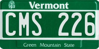 VT license plate CMS226