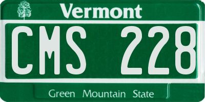 VT license plate CMS228