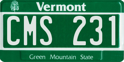 VT license plate CMS231