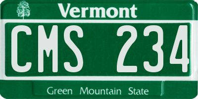 VT license plate CMS234