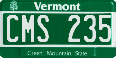 VT license plate CMS235
