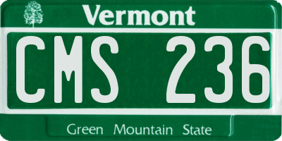 VT license plate CMS236