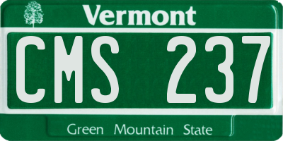VT license plate CMS237