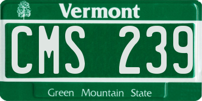VT license plate CMS239