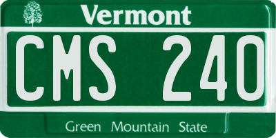 VT license plate CMS240