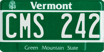 VT license plate CMS242