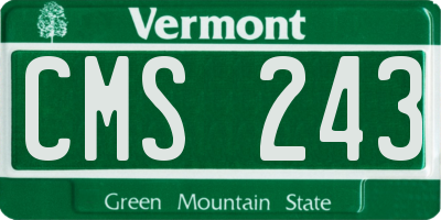 VT license plate CMS243