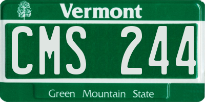 VT license plate CMS244