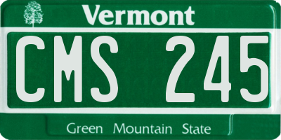 VT license plate CMS245