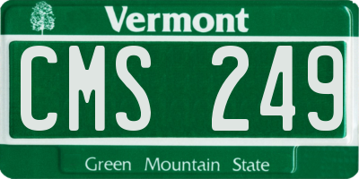 VT license plate CMS249
