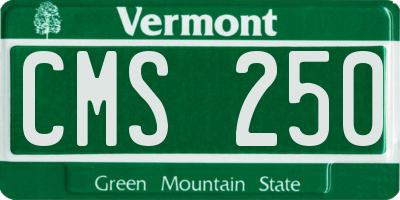 VT license plate CMS250