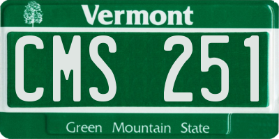 VT license plate CMS251