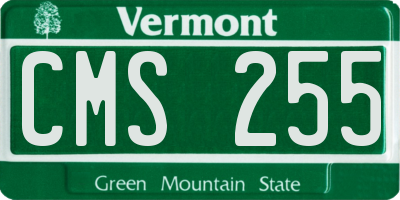 VT license plate CMS255