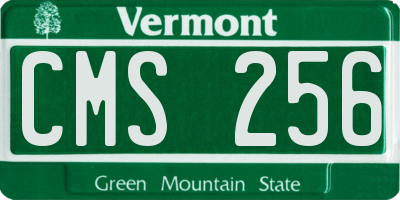 VT license plate CMS256