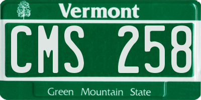 VT license plate CMS258