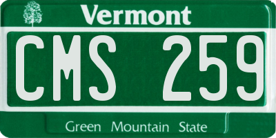 VT license plate CMS259