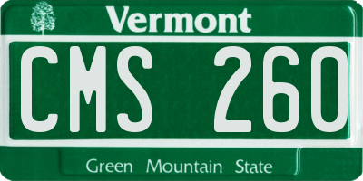 VT license plate CMS260