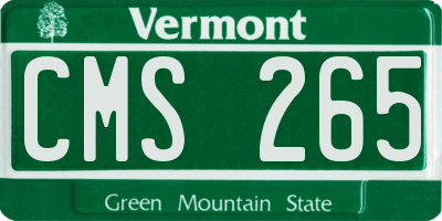 VT license plate CMS265
