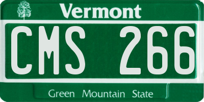 VT license plate CMS266