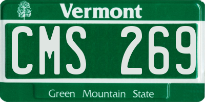 VT license plate CMS269