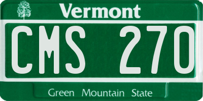 VT license plate CMS270