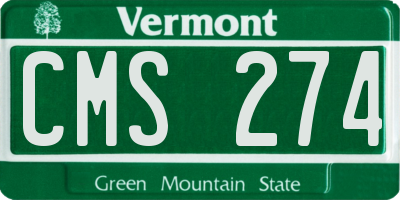 VT license plate CMS274