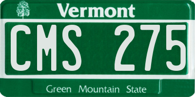 VT license plate CMS275