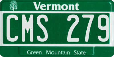 VT license plate CMS279