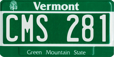 VT license plate CMS281