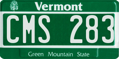 VT license plate CMS283