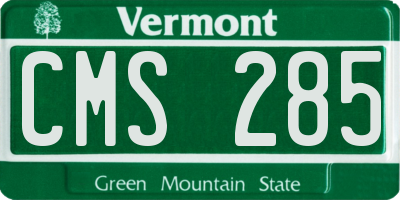 VT license plate CMS285