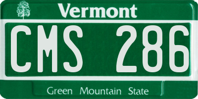 VT license plate CMS286