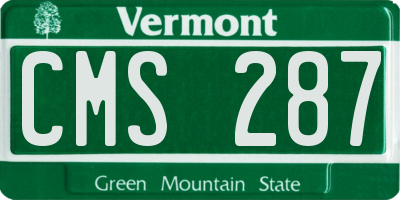 VT license plate CMS287