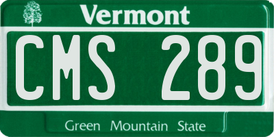 VT license plate CMS289