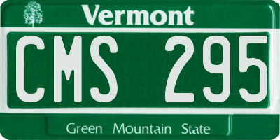 VT license plate CMS295