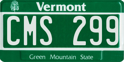 VT license plate CMS299