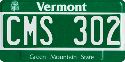 VT license plate CMS302