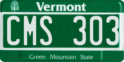 VT license plate CMS303